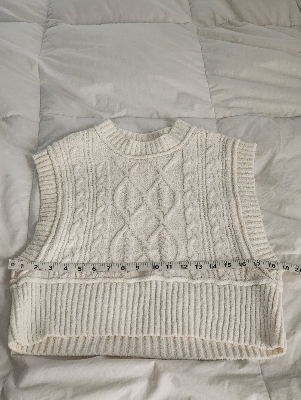 Free People Rowan vest ivory cream Size L Knit Sweater - Picture 6 of 7